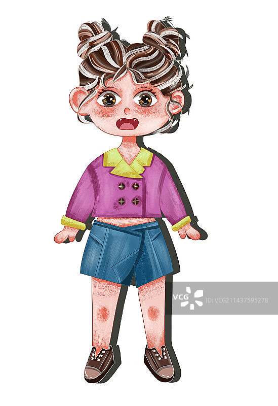 紫色衣服女孩图片素材