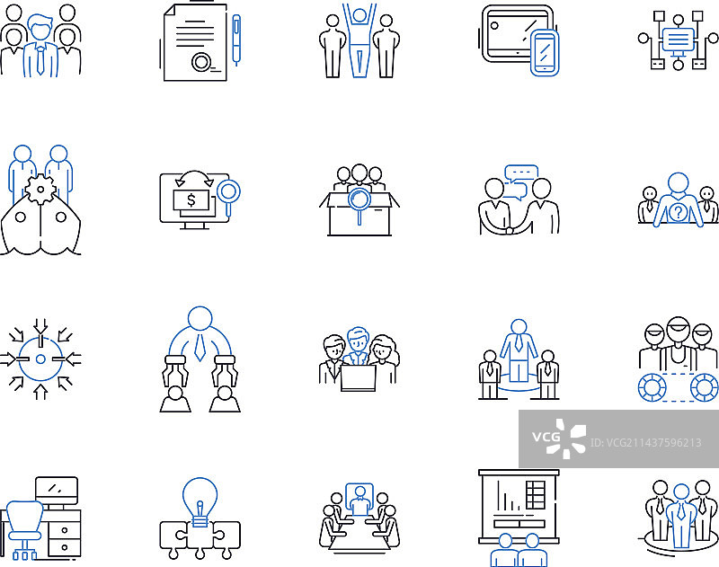 食谱说明线性图标集合搅拌器图片素材