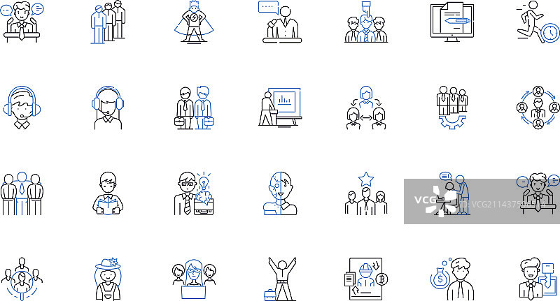 任务线性图标集合分配项目图片素材