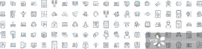 消息线性图标合集图片素材