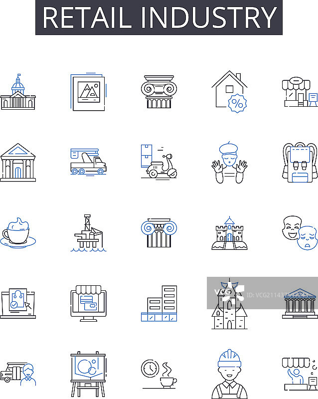 零售行业线性图标广告合集图片素材