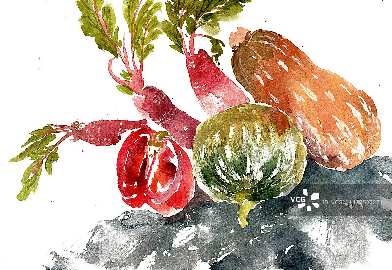 案头的蔬果图片素材