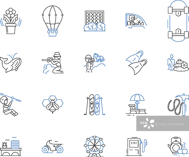 沙漠探索线性图标系列：沙丘图片素材