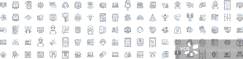 音频工程线性图标混合图片素材