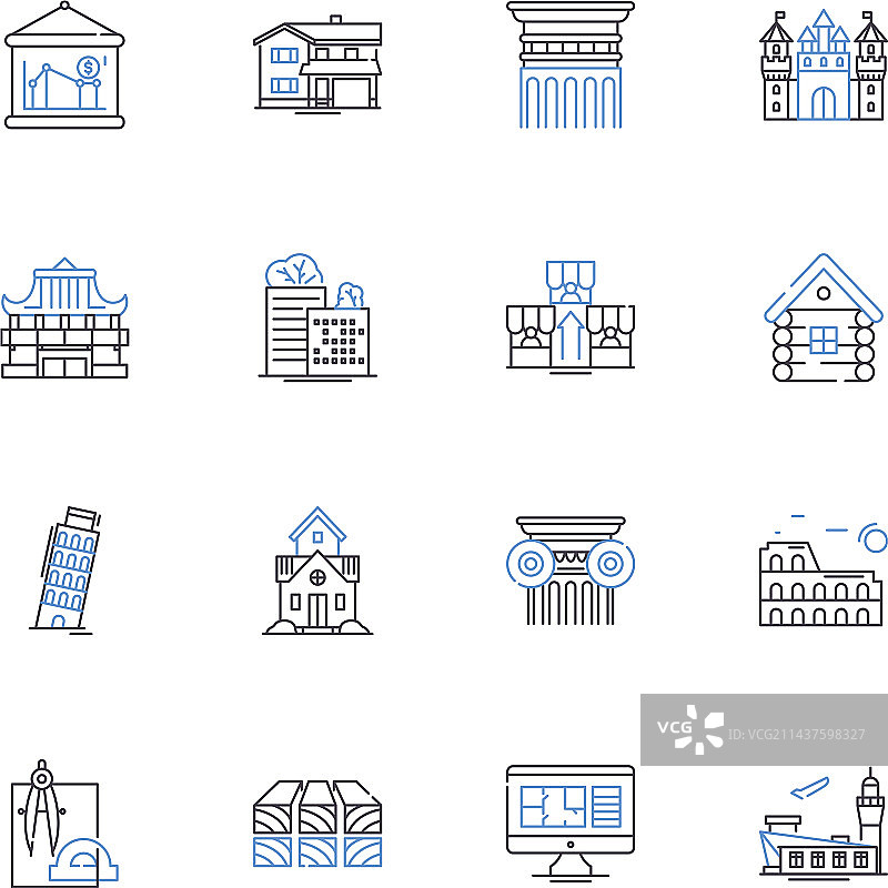 服装设计线性图标系列图片素材