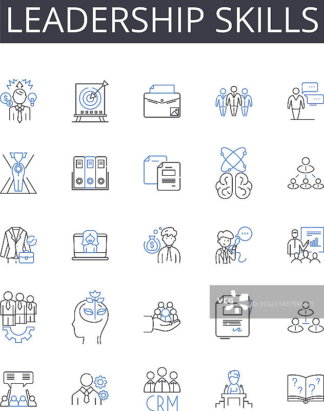 领导力技能线性图标系列品牌图片素材