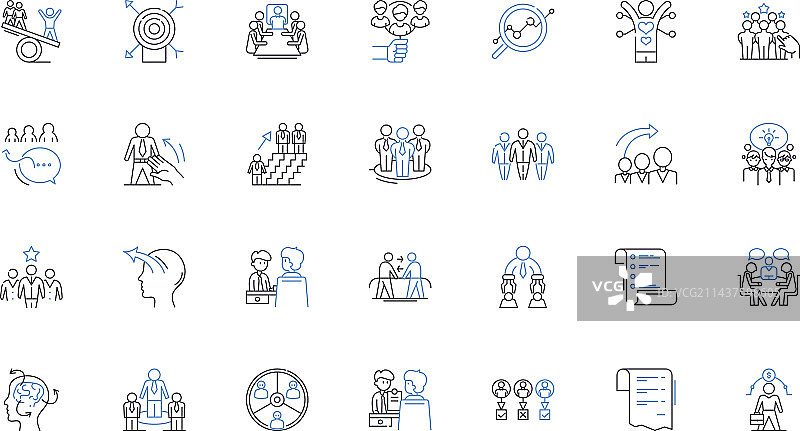 机构框架线性图标合集图片素材