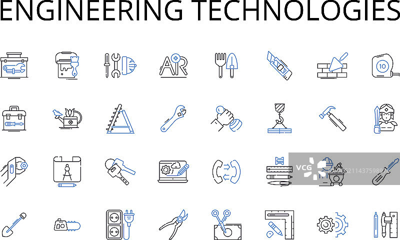 工程技术线性图标合集图片素材