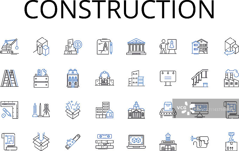 建筑线条图标合集图片素材