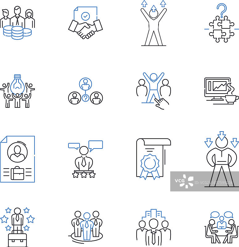 坚韧的线性图标集合图片素材