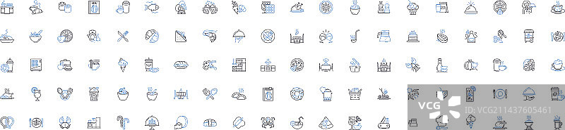 烹饪业务线性图标合集图片素材