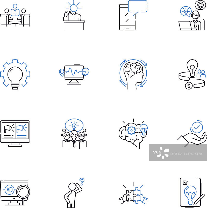 改进增强线条图标合集图片素材