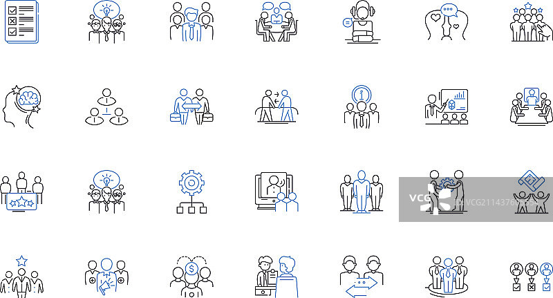 友谊线条图标合集图片素材