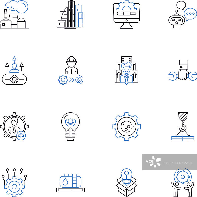 入口访问线性图标集图片素材