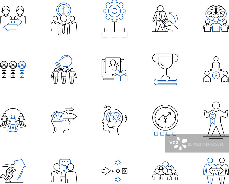 组织技能线性图标合集图片素材