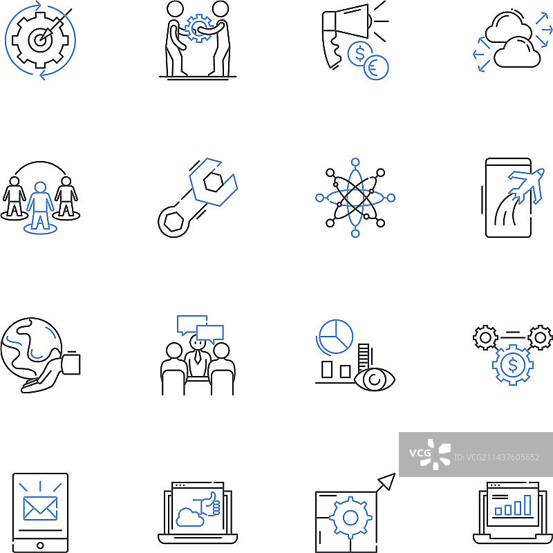 联络线图标合集伙伴关系图片素材