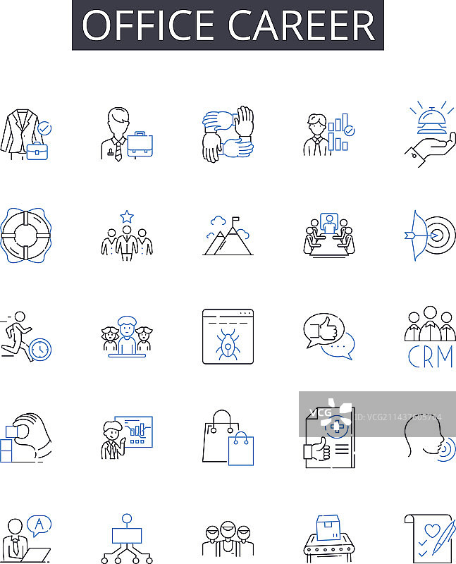 办公室职业线条图标合集图片素材