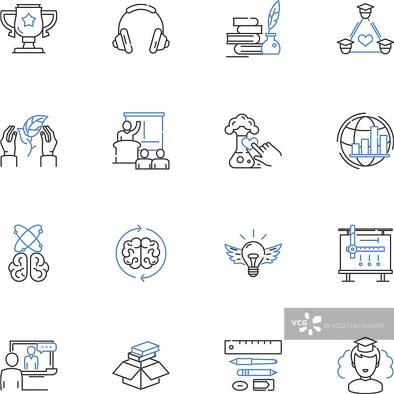 洞察力线性图标合集图片素材