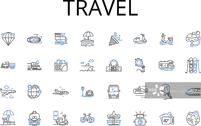 旅行线路图标合集图片素材