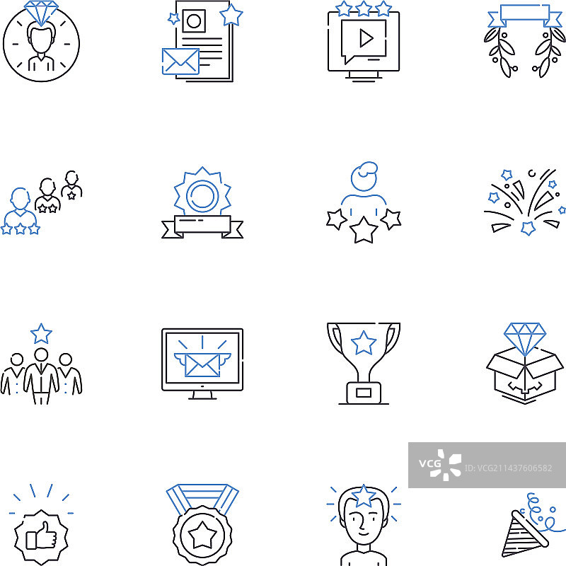 成功线性图标合集图片素材