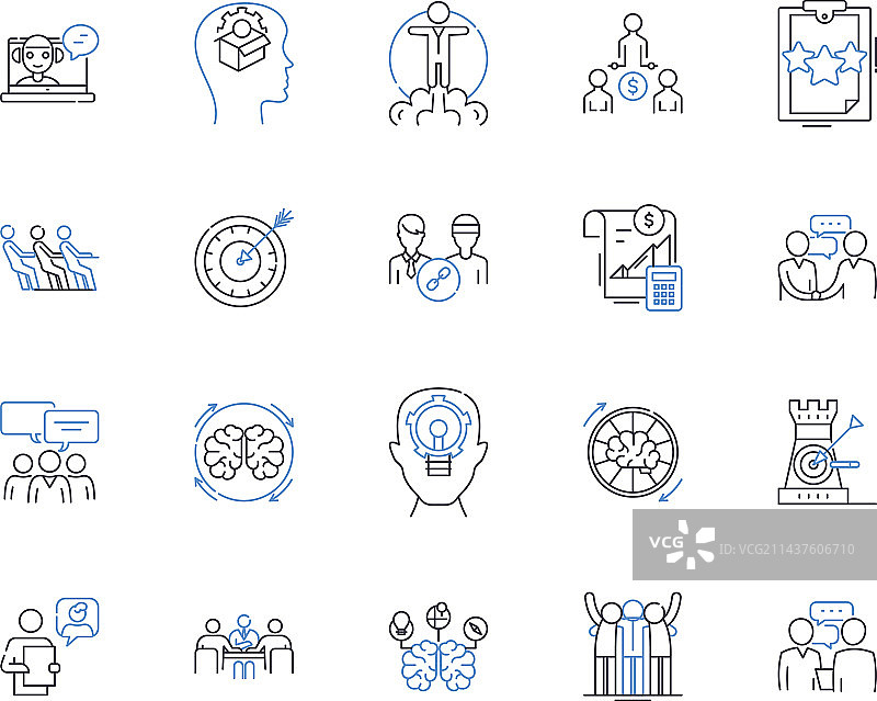 协作组织线性图标合集图片素材