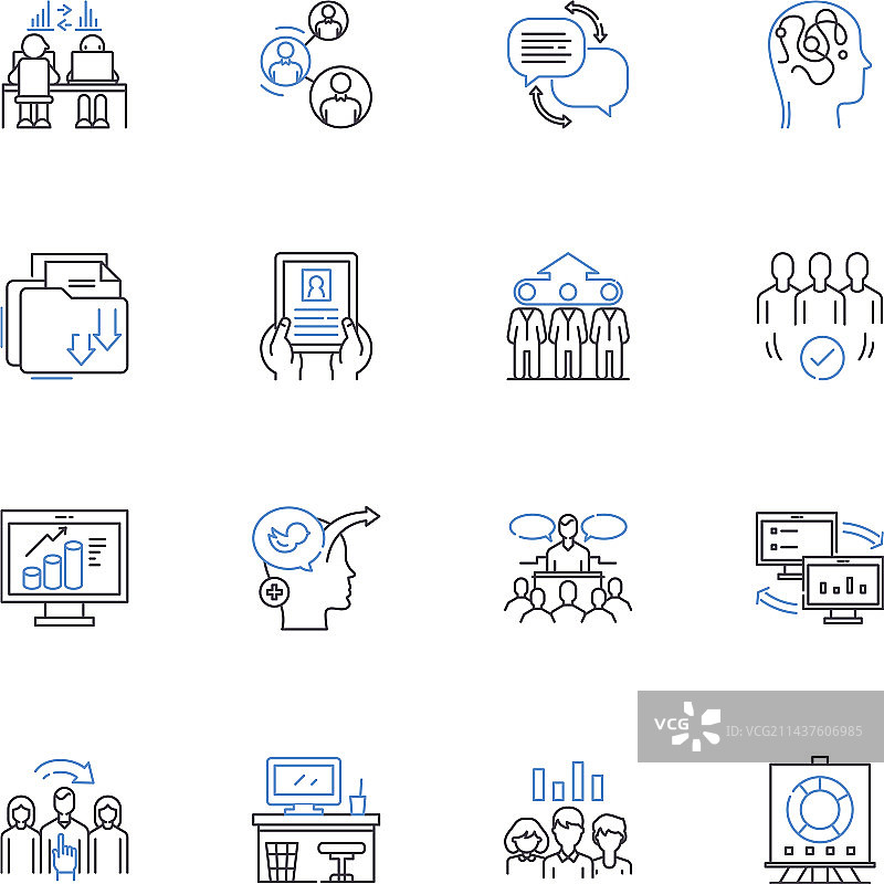 领导力系列耳机线性图标图片素材