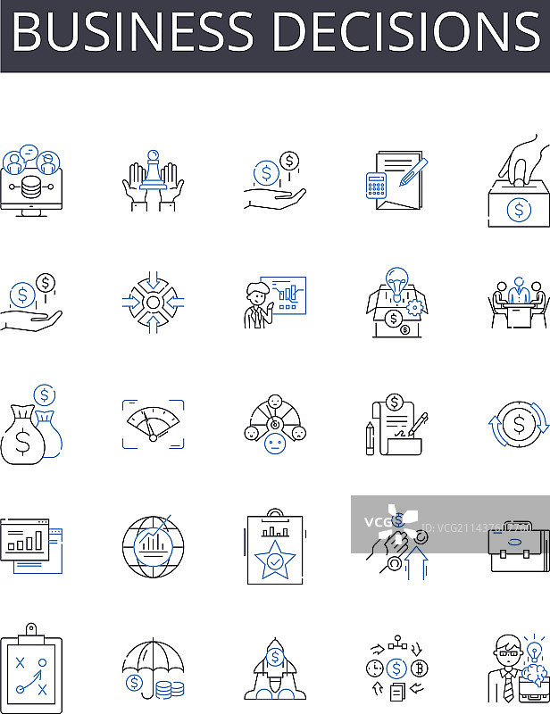 商业决策线性图标合集职业图片素材