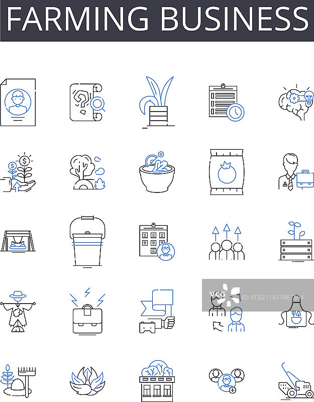 农业商业线性图标零售系列图片素材