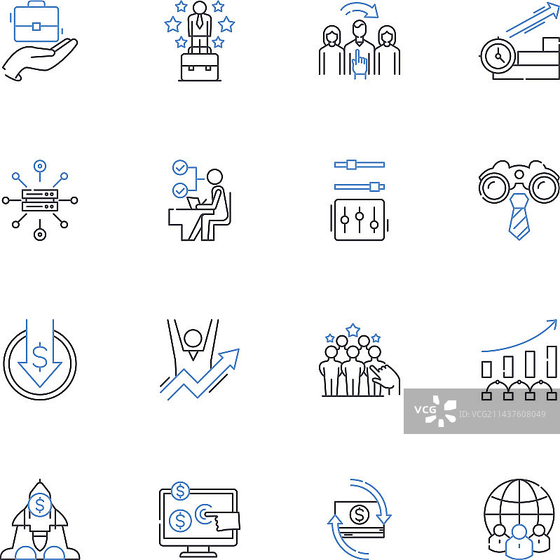 职业道德线性图标集合图片素材