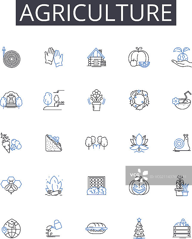 农业线性图标合集图片素材