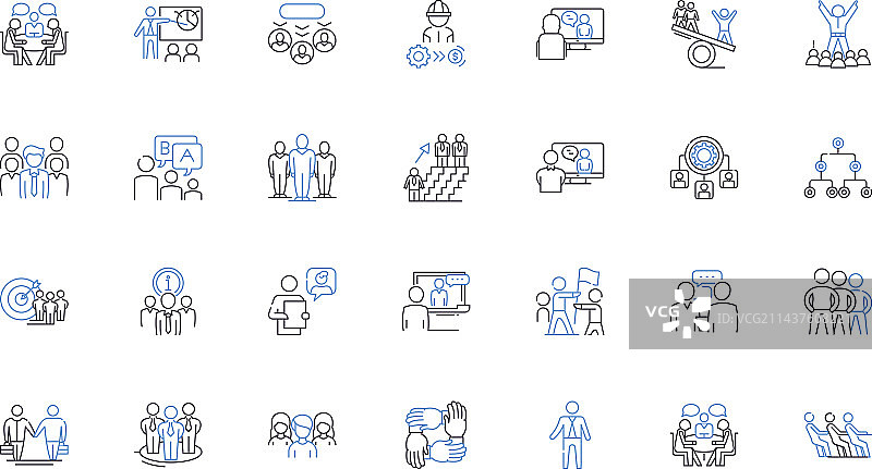组织成员线性图标合集图片素材