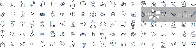 医疗方法线性图标合集：诊断图片素材