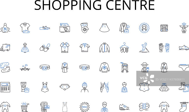 购物中心线性图标合集图片素材