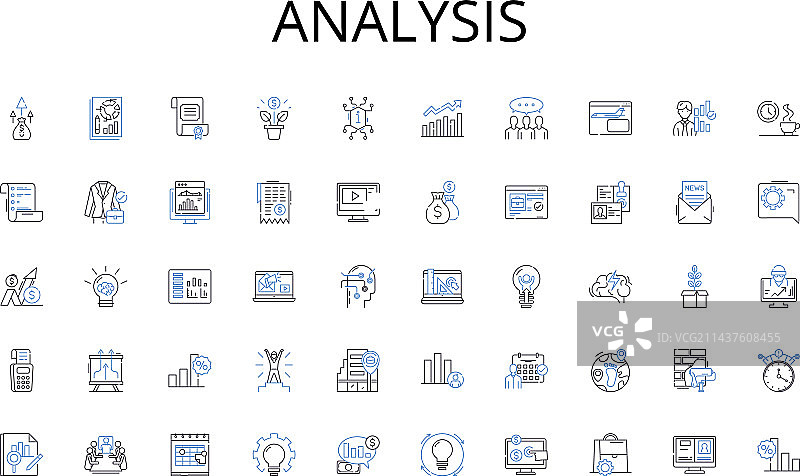 分析线条图标合集图片素材