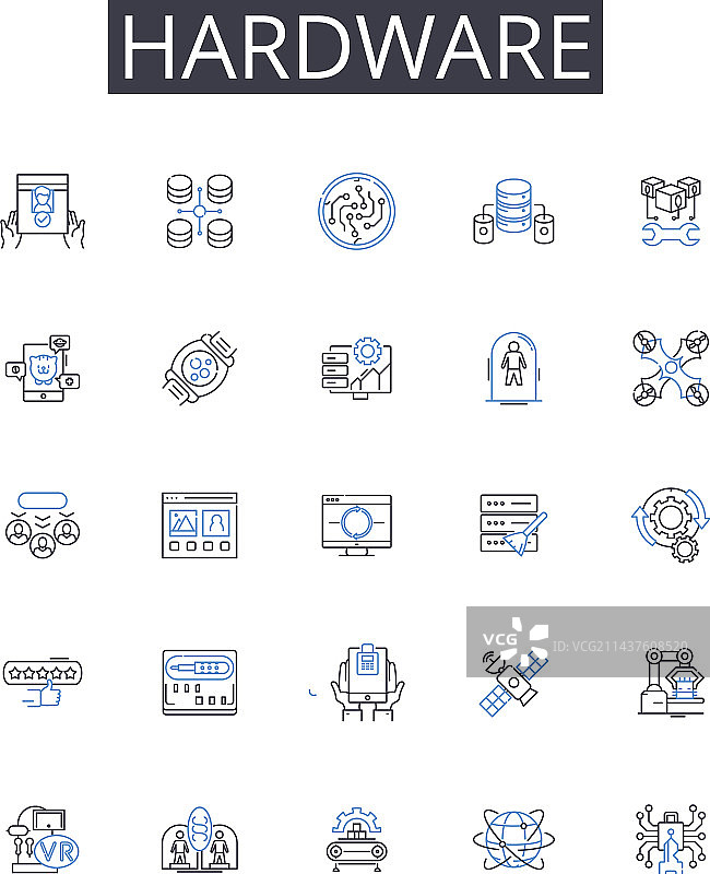 硬件线性图标合集：工具设备图片素材