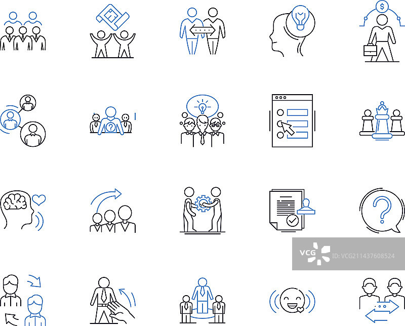 贸易商务线条图标交易集图片素材