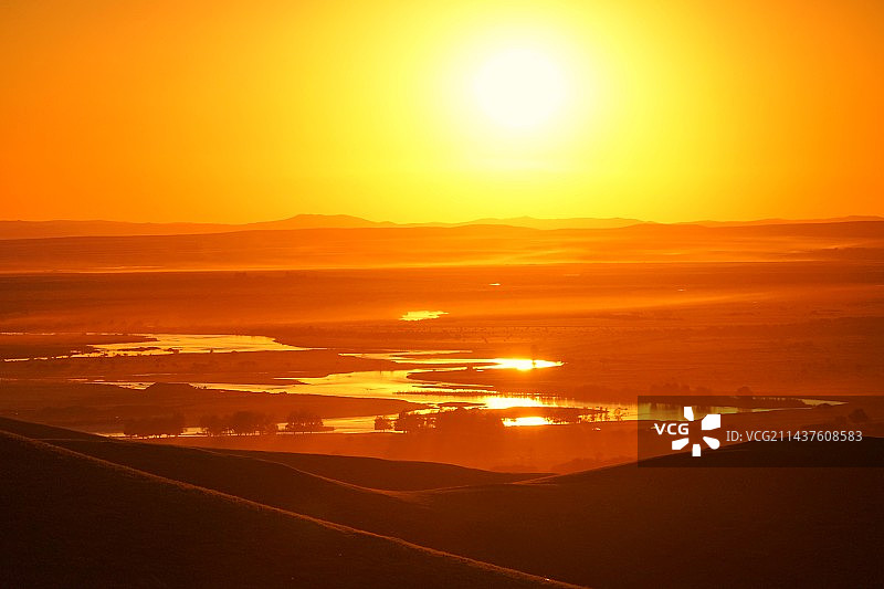 黑山头的日落图片素材