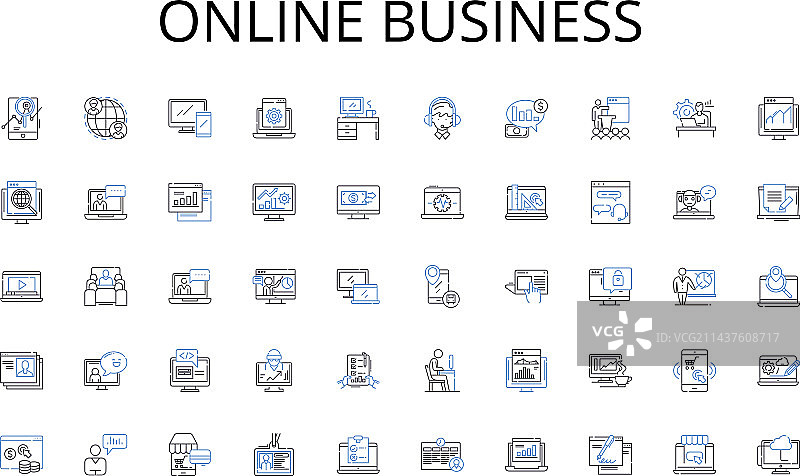 在线商业线条图标合集：房屋图片素材