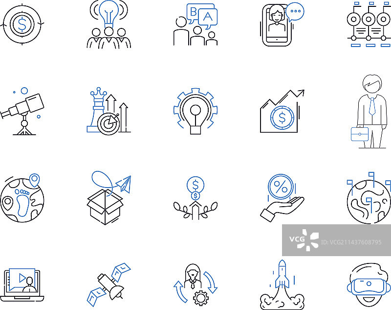 变形线条图标合集图片素材