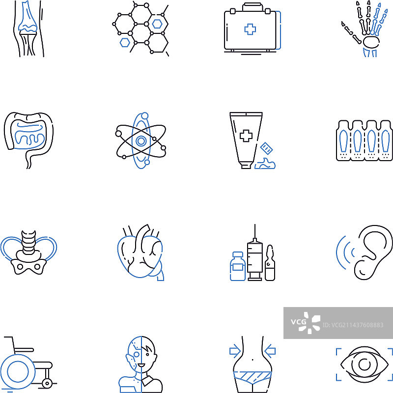 修复措施线性图标合集图片素材