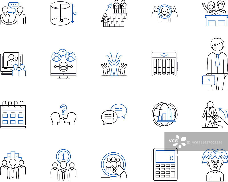 老师线性图标合集图片素材