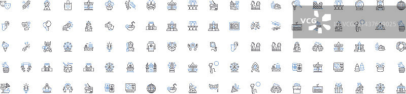 快乐欢呼系列线性图标图片素材