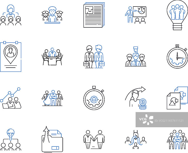 人类进化过程线性图标合集图片素材