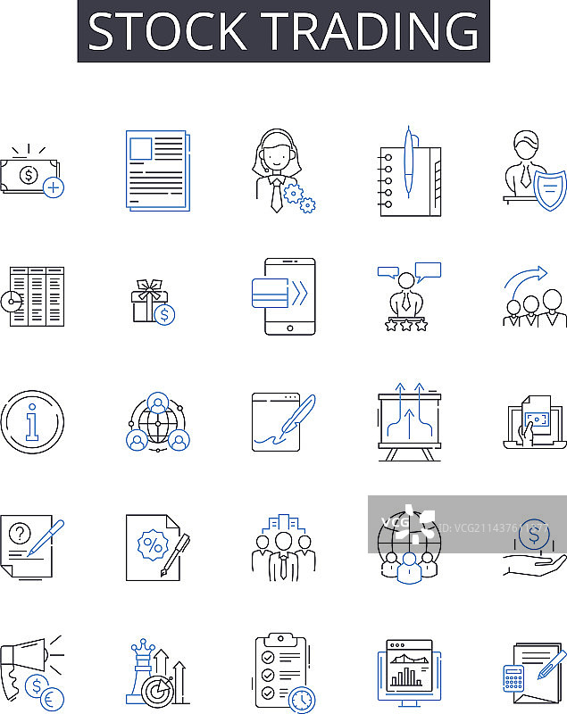 外汇交易线条图标合集图片素材