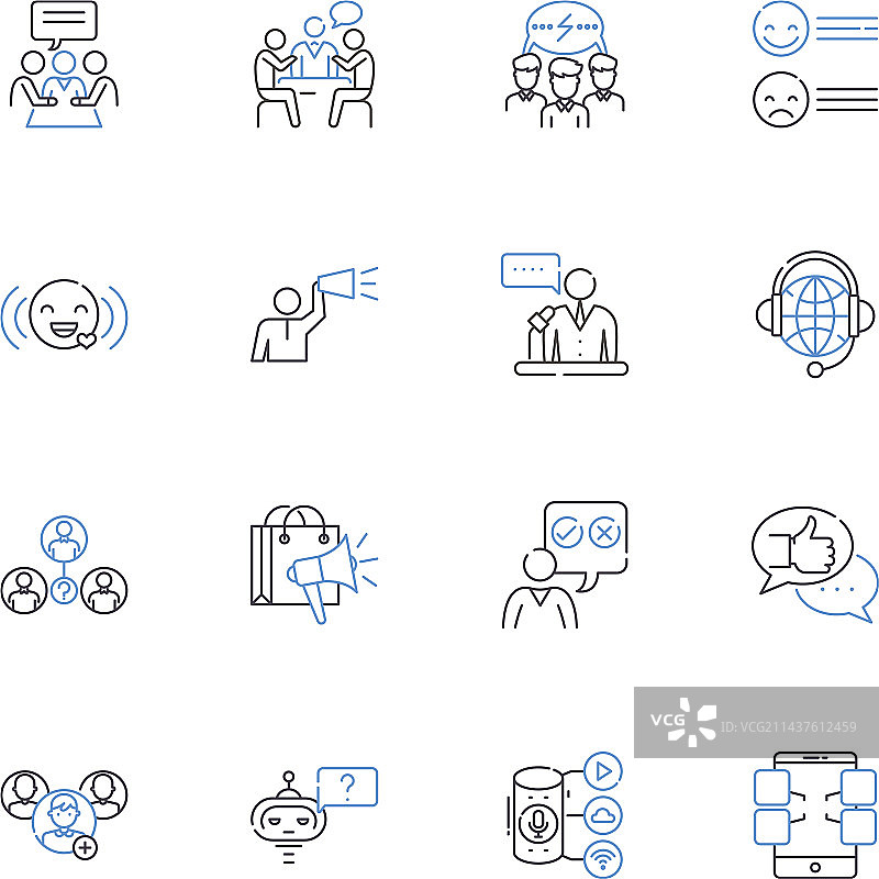 天使玛利亚报喜线性图标集图片素材