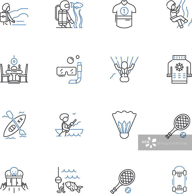 运动身体活动线性图标合集图片素材