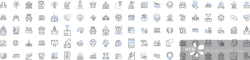 都市线条图标合集图片素材