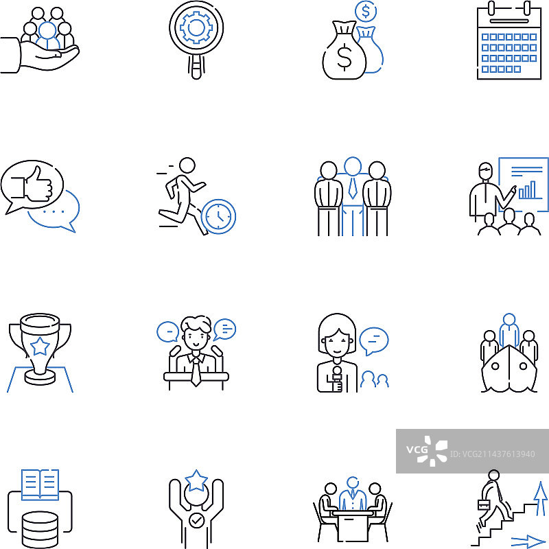 自我宣传线性图标合集图片素材