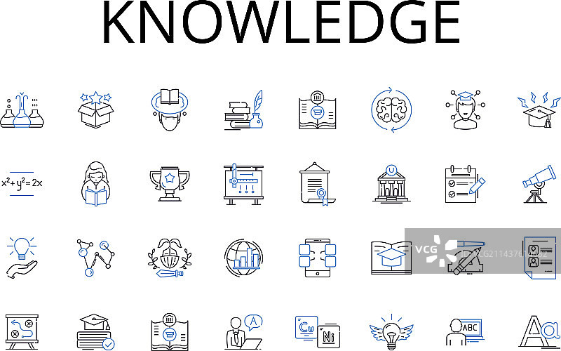 知识系列线性图标：智慧与专业图片素材