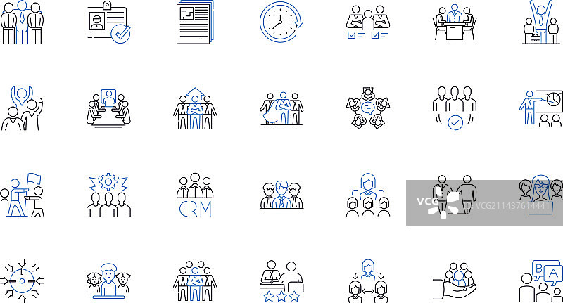 企业团队建设线性图标系列图片素材